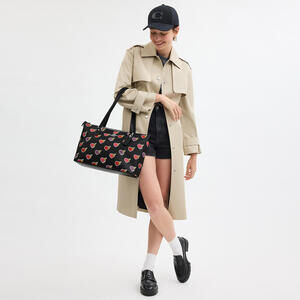 Coach Gallery Tote Bag With Heart Bolt Print NWT